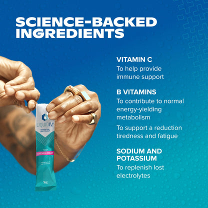 Liquid I.V. Hydration Sachets | Passion Fruit | Electrolyte Powder Mix | 1 Pack (16 Sticks) | 7 Vitamins and Minerals | Vegan