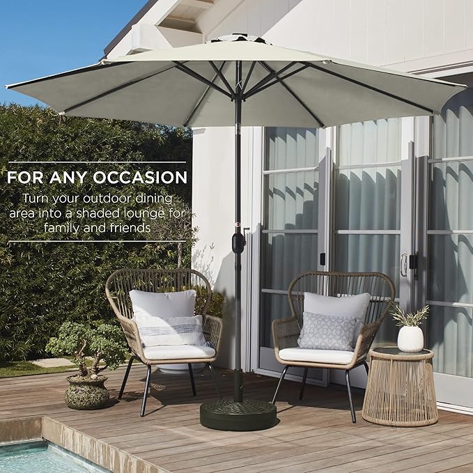 Best Choice Products 10ft Outdoor Table Compatible Steel Polyester Market Patio Umbrella w/Crank and Easy Push Button Tilt