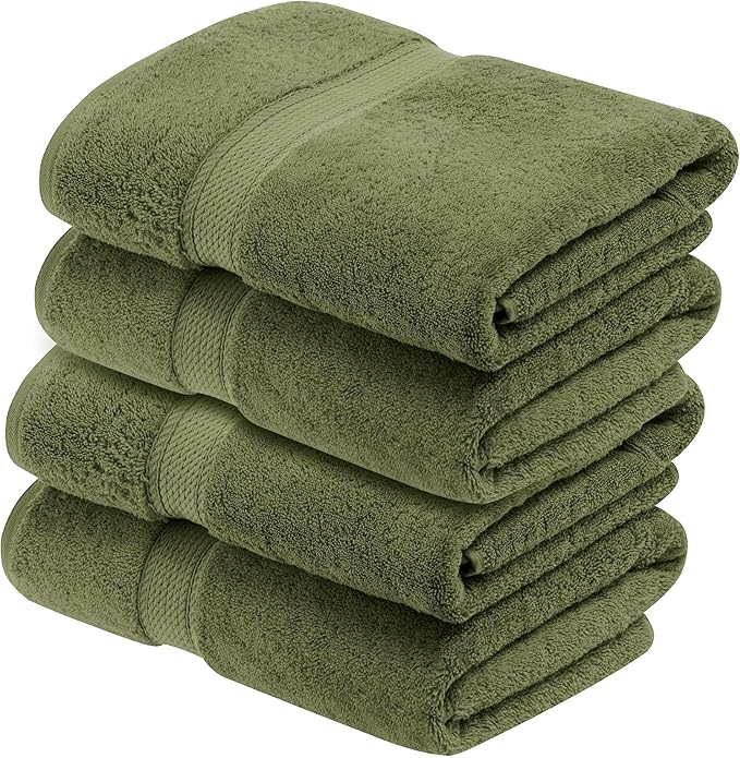 Superior Egyptian Cotton Pile Bath Towel Set of 4, Ultra Soft Luxury Towels