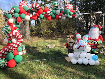 Christmas Balloon Arch Kit, 124pcs Green White Red Balloons with 16ft Tape Strip & Dot Glue for Christmas Birthday Baby Shower Wedding Party Decorations