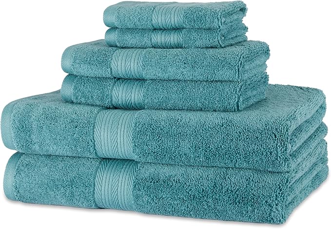 Amazon Basics Fade-Resistant Soft & Absorbent Bath, Hand and Washcloth Towel Set