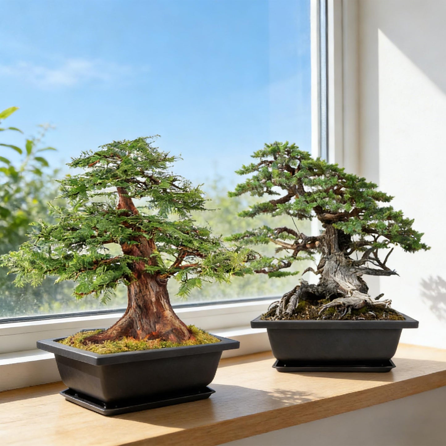 Sproutix Bonsai Starter Kit, Growing into Blue Spruce, Boxwood, Dawn Redwood, Flame Tree and Judas Tree, Including Complete Gardening Tools in A Gift Box