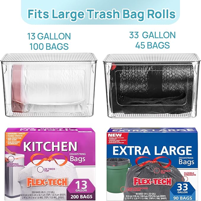 Vtopmart 1 Pack Trash Bag Holder, Stackable Garbage Bag Dispenser
