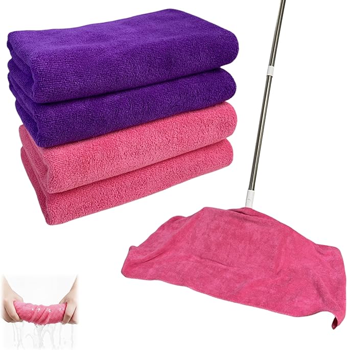 4Pcs Extra Large Microfiber Cleaning Cloths – 30x20 in Mop Towels