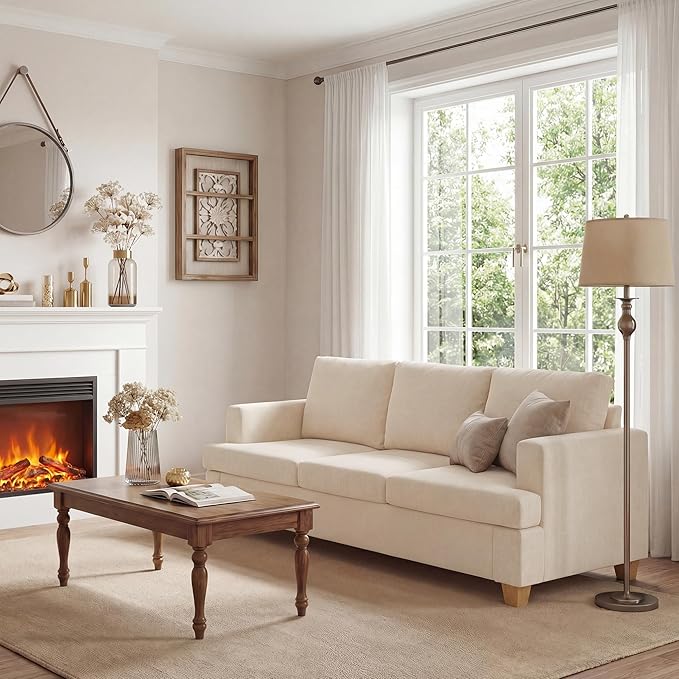 Apicizon 89" 3 Seater Modern Sofa, Chenille Couch