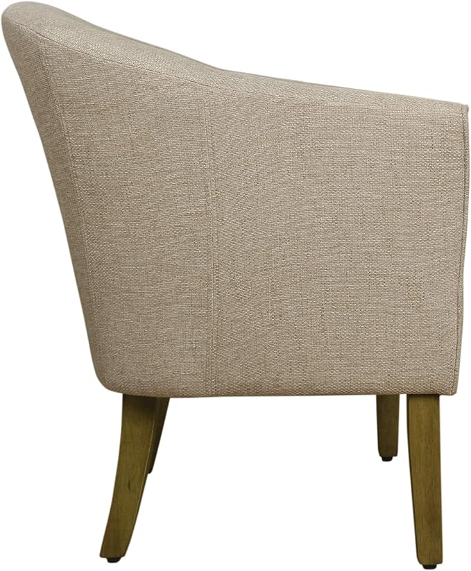HomePop Barrel Shaped Accent Chair, Light Brown