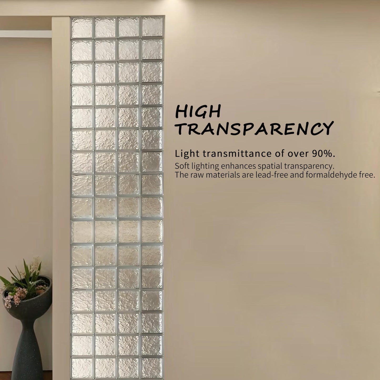 4 Pack-7.48"x7.48"x3.54" High Transparency ice Crystal Patterned Square Hollow Glass Brick - Used in Building Fields Such as Restaurant partitions,bathrooms,as Well as for DIY Lighting fixtures etc