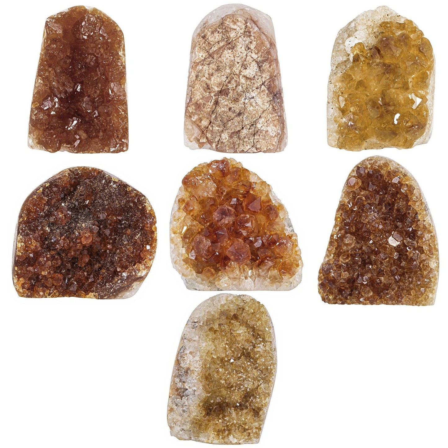 mookaitedecor Natural Citrine Crystal Cluster Geode, Self-Standing Yellow Quartz Stone Raw Crystals and Minerals Specimen for Healing Home Decor, 51-100 g
