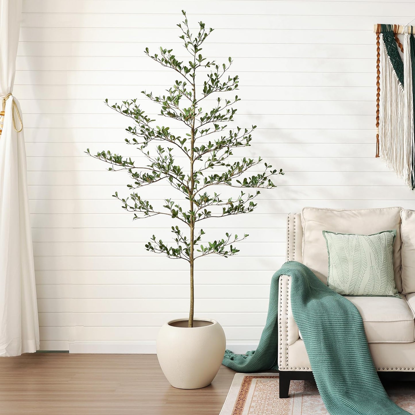 Verinatural Artificial Black Olive Tree 6ft - Shady Lady UV Resistant Faux Olive Trees Indoor Outdoor Decor - Modern Aesthetic Tall Fake Plants with Pot for Home Office Living Room Patio Floor, VN140