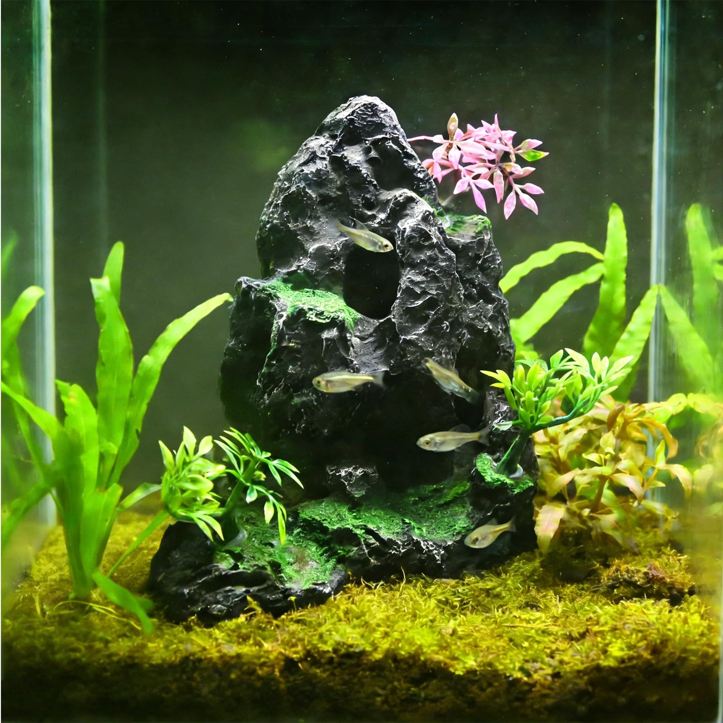 EATAKWARD Large Realistic Rock Decor for Fish Tanks, Resin Mountain Rock Decor, Enhances Tank Aesthetics and Fish Well-being, Easy to Clean
