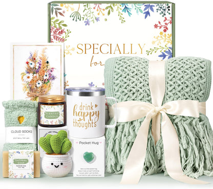 Self Care Gifts for Women Get Well Soon, Gift Baskets for Women, Inspirational Birthday Gifts for Woman, Sympathy Thinking of you, Spa Set for New Mom Friend Sister