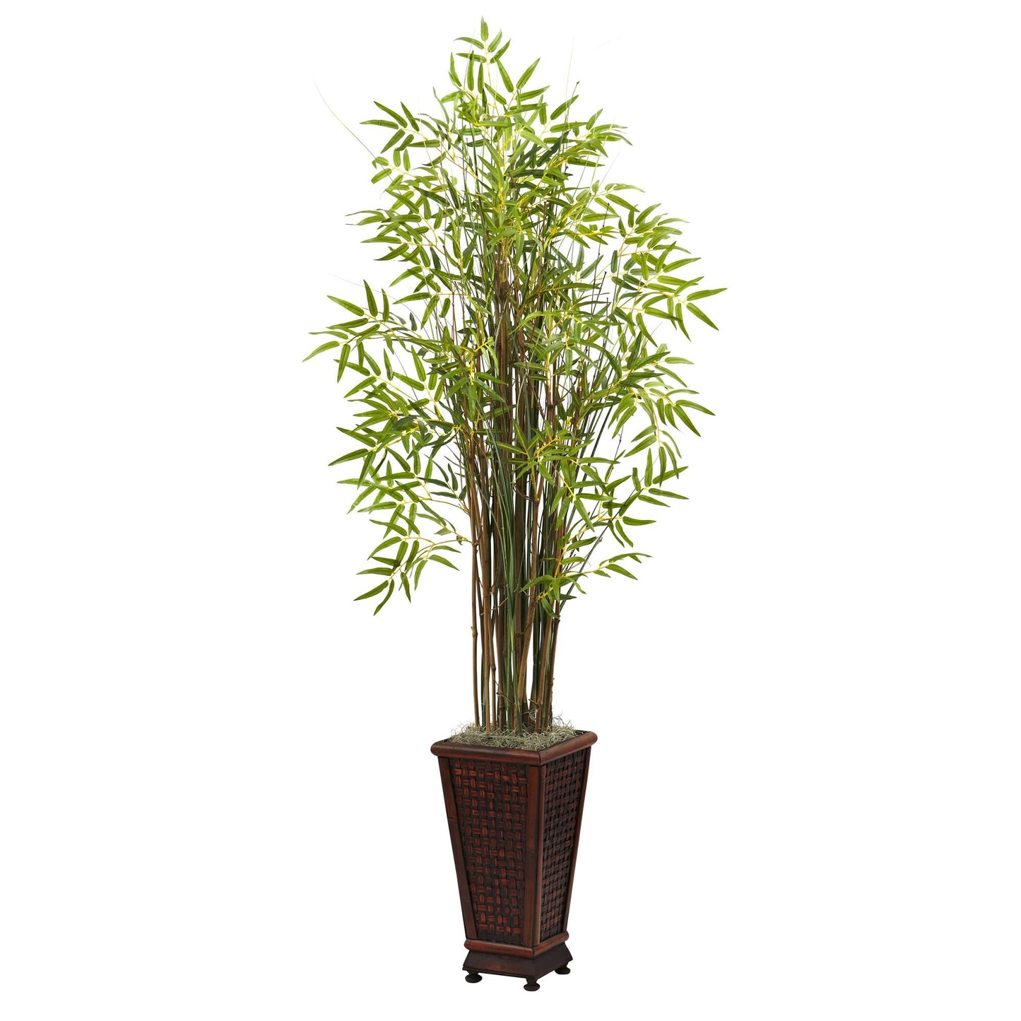 Nearly Natural 5.5ft. Grass Bamboo Plant with Decorative Planter