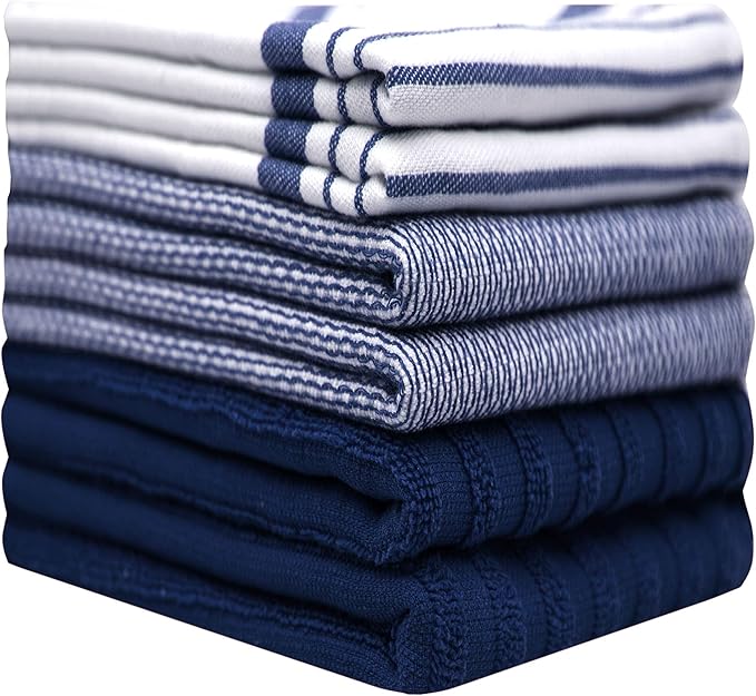 Premium Kitchen Towels | Large Cotton Dish Towels | Flat & Terry Highly