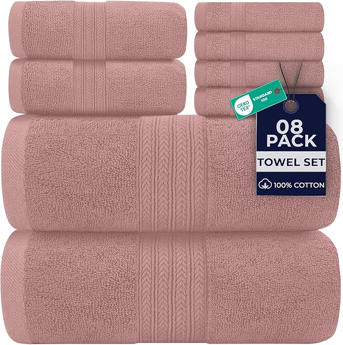 DAN RIVER 8 PC Luxury Bath Towels