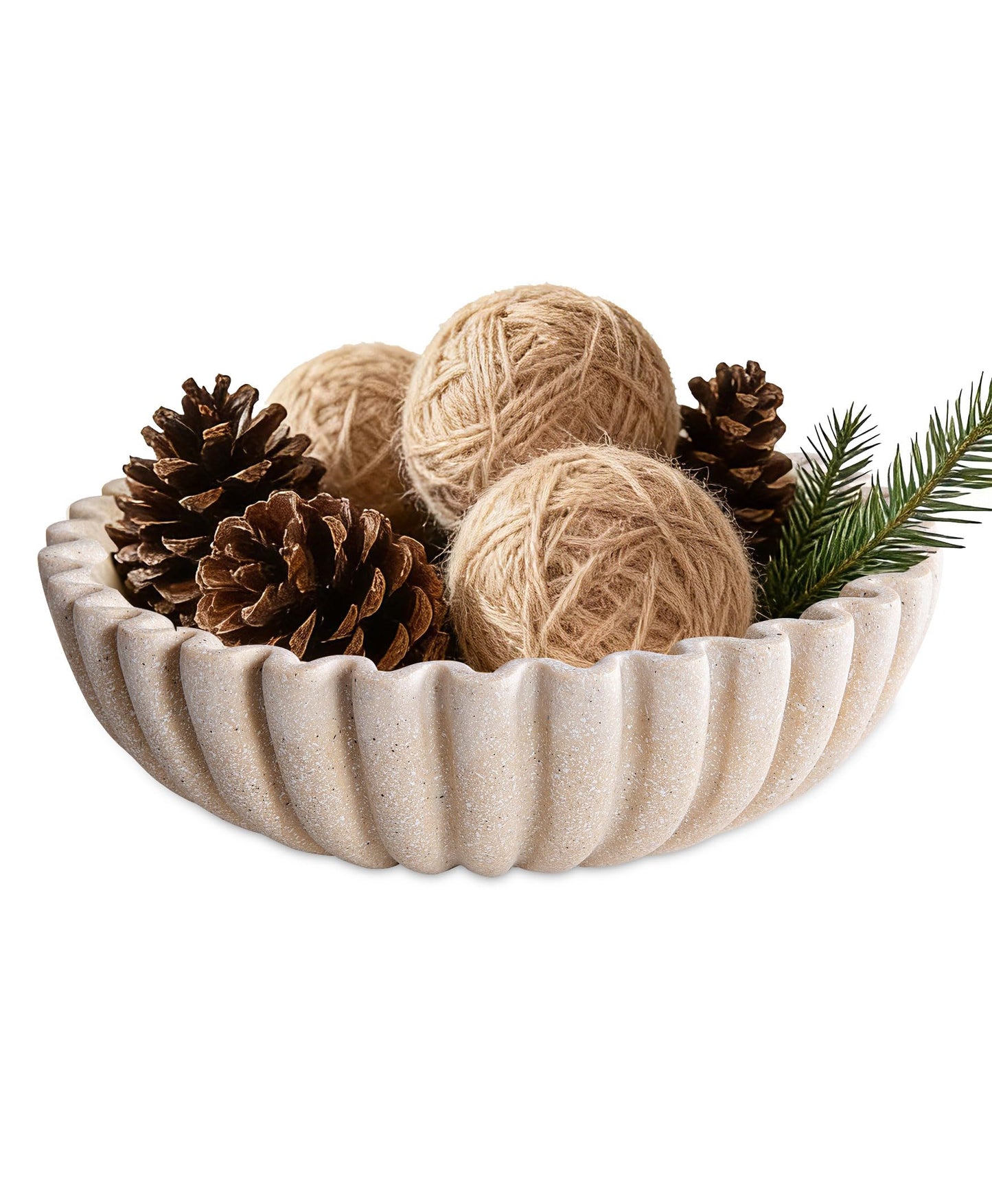 Zielozod Large Decorative Bowl for Home decor,Decorative Fruit Bowl for Kitchen Counter, Table Centerpieces, Modern Key Bowl for Entry Table, Coffee table(Beige)