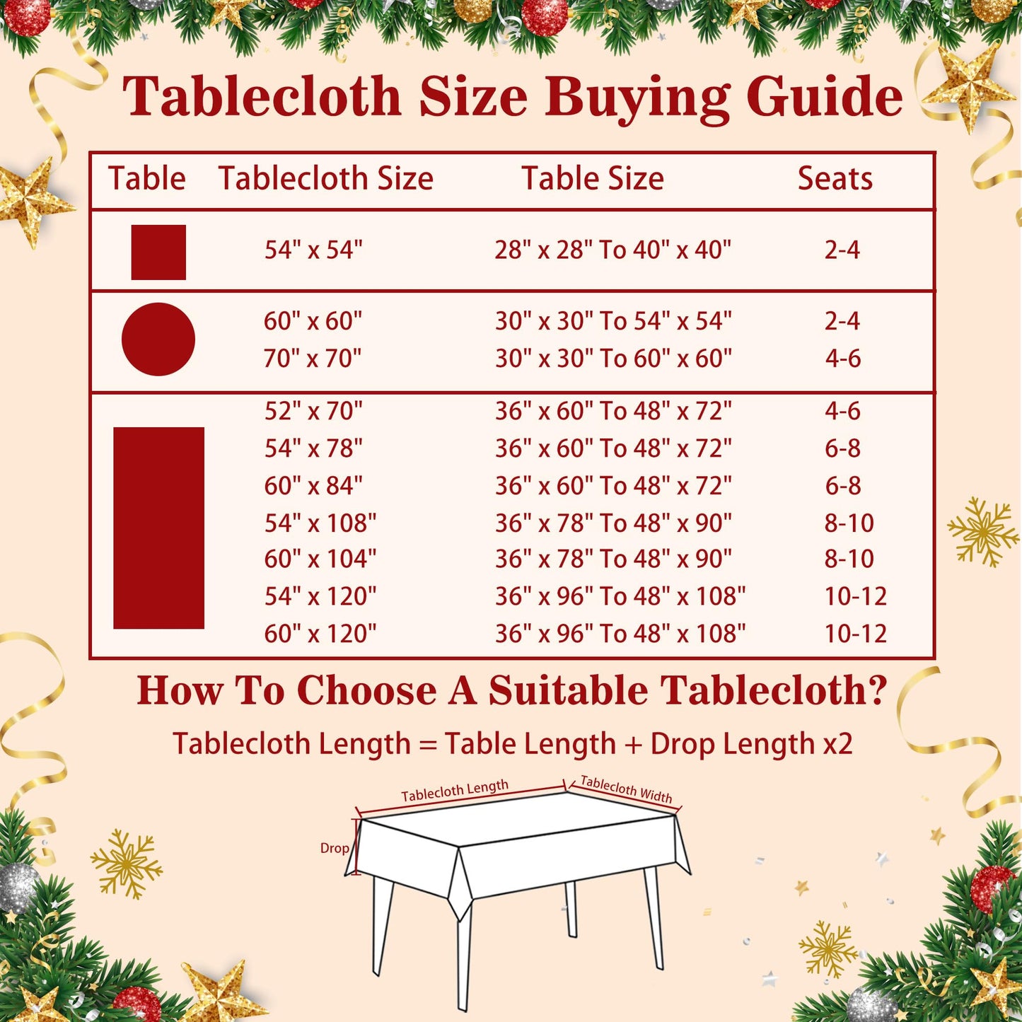 Hexagram Christmas Tablecloths 52 x 70 Inch, Christmas Table Cloth, Oblong Snowman Tablecloth Winter Xmas Santa Tablecloths for Kitchen Dining Decor