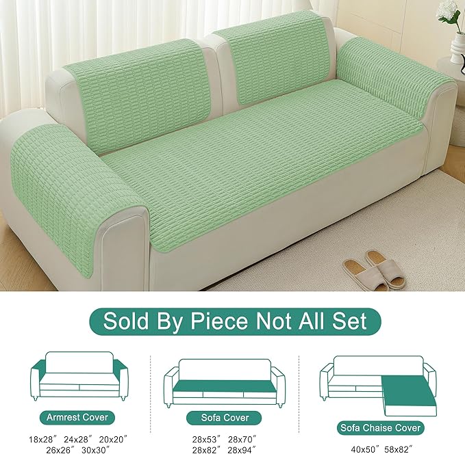 Foxdecor Couch Arm Cover Sofa Armrest Cover Armchair Covers, Anti-Slip Couch