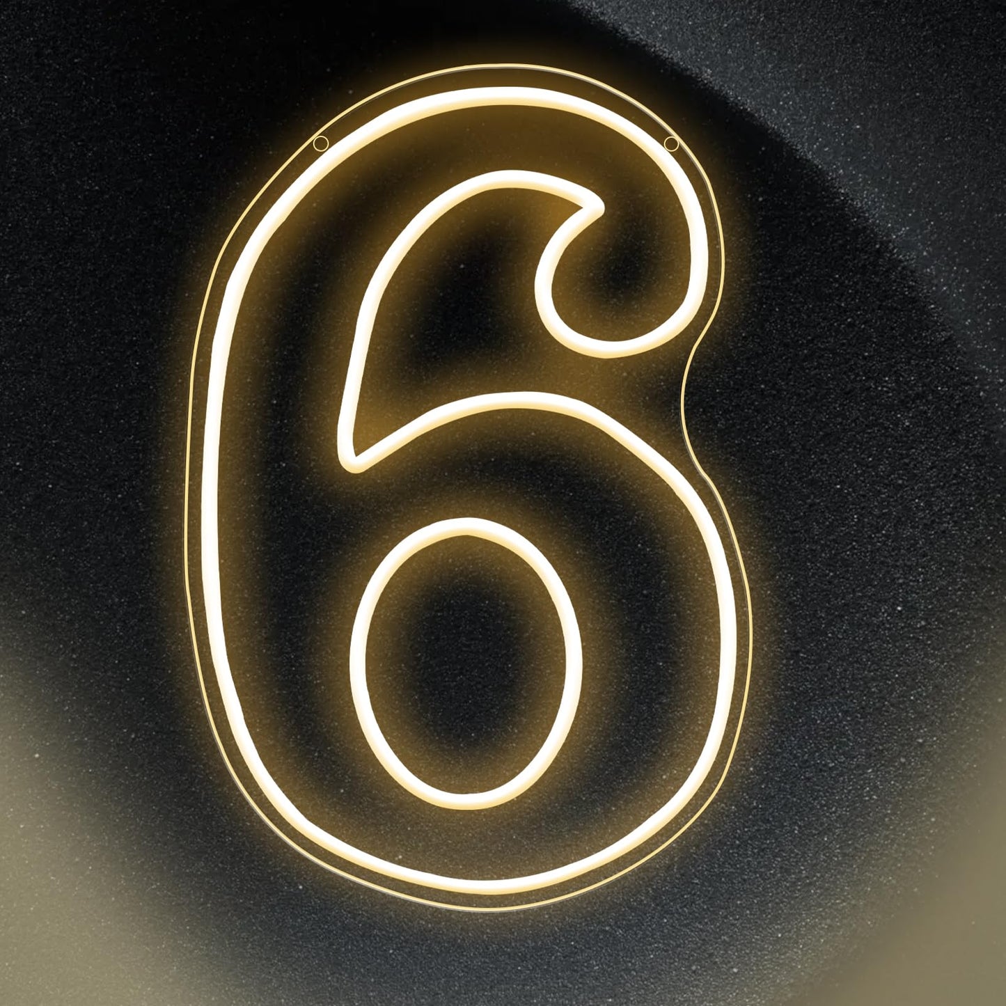 RumonZS Number 6 Light Up LED Neon Sign Backdrop 16.5" Birthday Party Decor Warm White Number One Light Up Sign USB Powered Big Number Sign Light for Birthday Night Light Party Anniversary Wedding