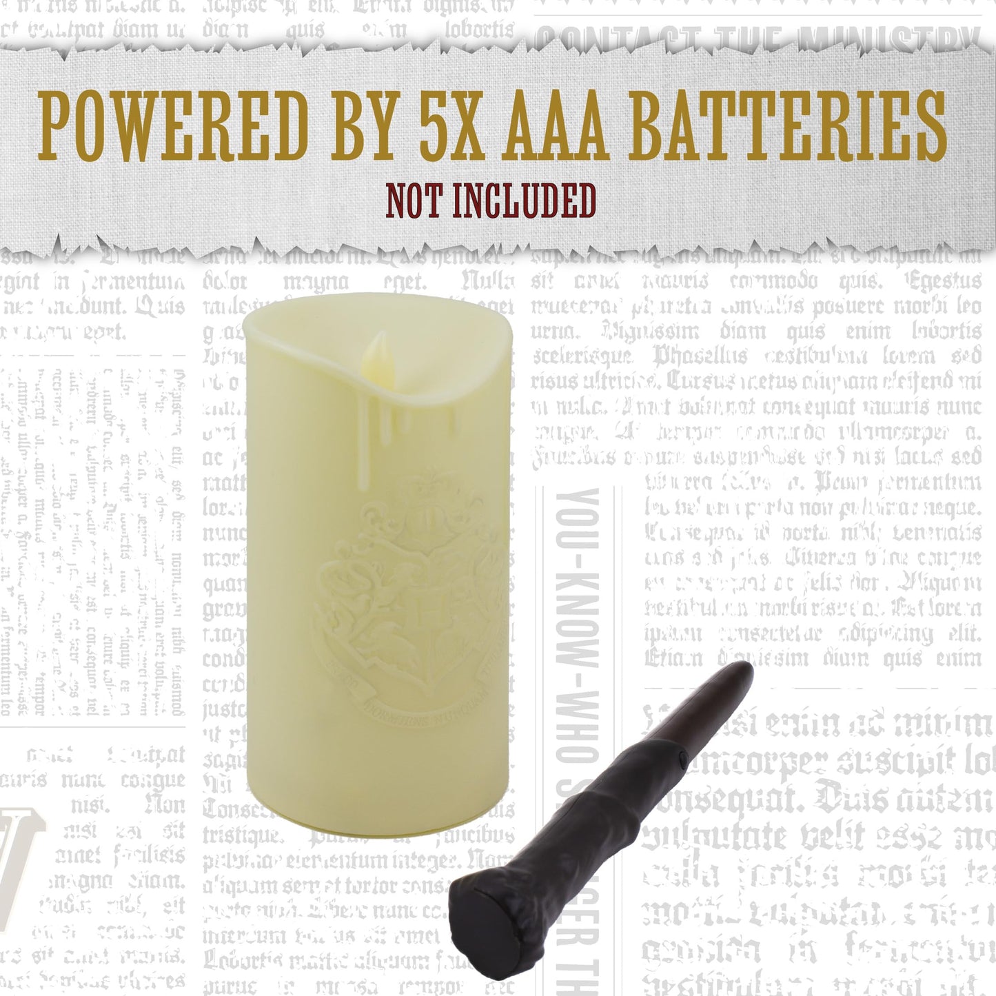Harry Potter Hogwarts LED Candle with Wand Remote - Officially Licensed Wizarding World Merchandise, Great Hall Battery Powered Candlelight Decor for Themed Events | Paladone