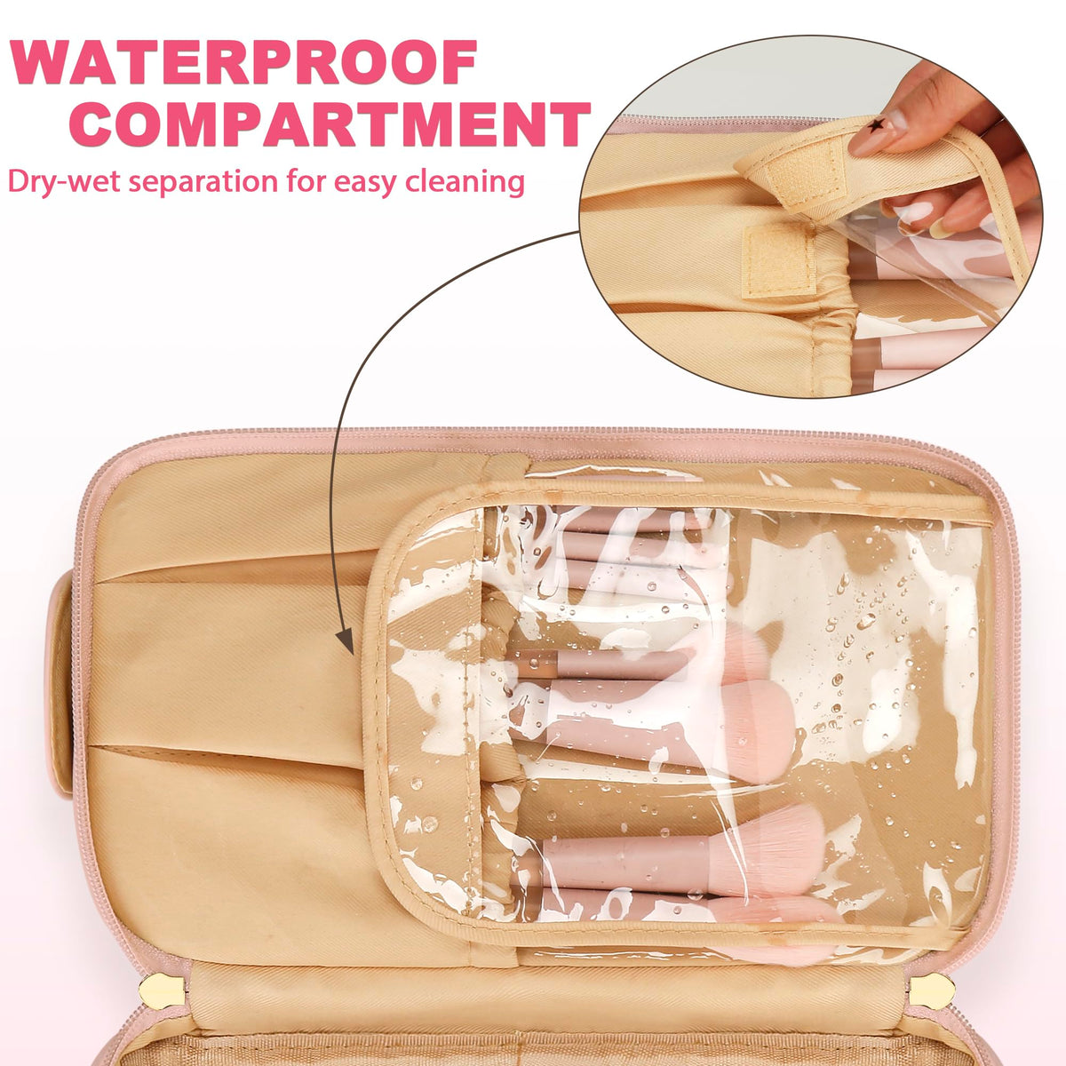 CLOUDWINGS Gifts for Women Birthday Gifts Initial Makeup Bag for Women Personalized Large Capacity Travel Toiletry Bag Cosmetic Bag Gifts for Mom-Graduation Gift for Teens Girls (Pink A)