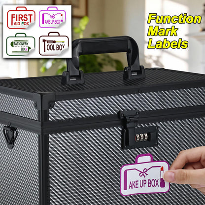 Pogianhae Combination Lock Box with Handle, Portable Multipurpose Locking Storage Case, Home Outdoor Security Lockbox, Organizer for Accessories Medicine Cosmetics Toys Tools (Diamond Black, Small)