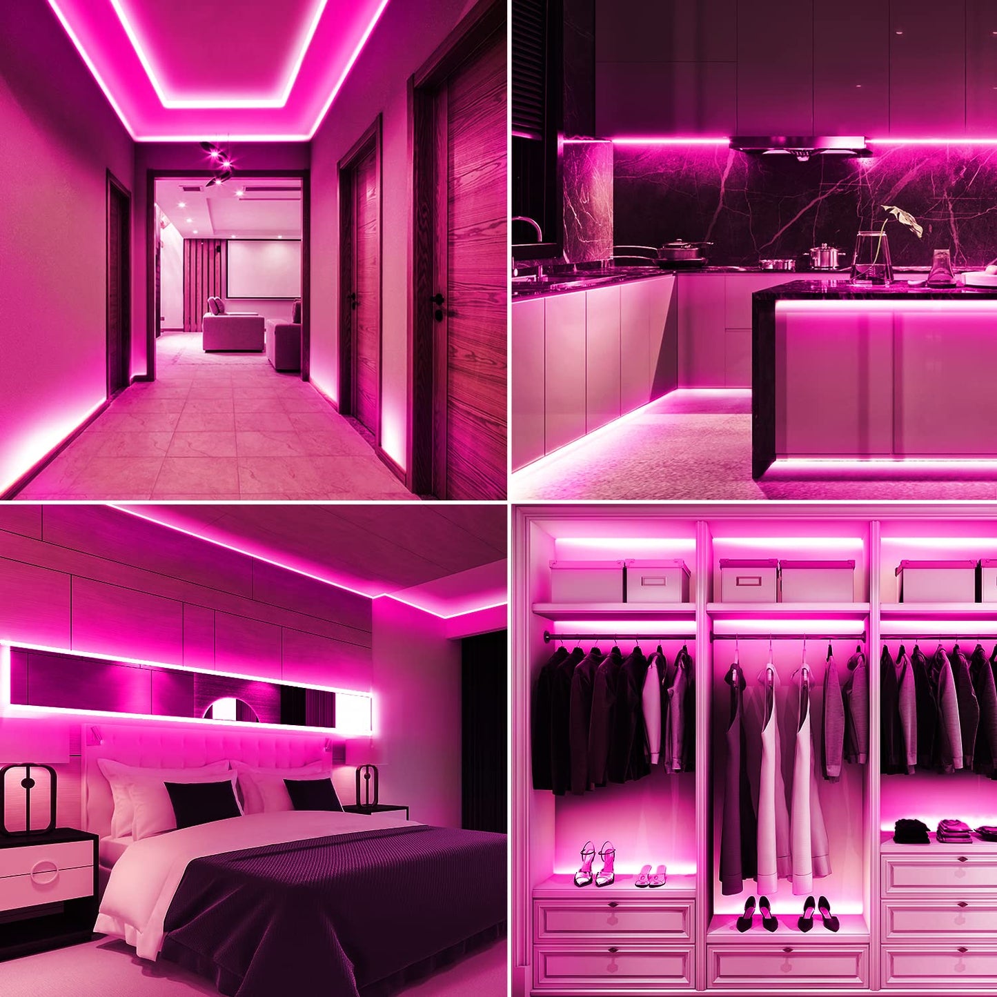 Smacen USB Powered COB Led Strip Lights, 6.56Ft Battery Operated Pink LED Strip Lights, High Brightness Flexible LED Tape Lights for Room, Cabinet, Bedroom, Kitchen, Party, Home DIY Indoor Deco