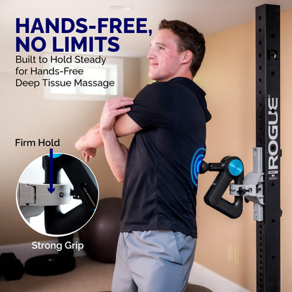 QMount Massage Gun Holder & Rack Mount – Hands-Free for Full Body Muscle Recovery – Fully Adjustable Massage Gun Wall Mount Holder – Heavy Duty, No-Slip, Supports Deep Massaging (Rack Mount)
