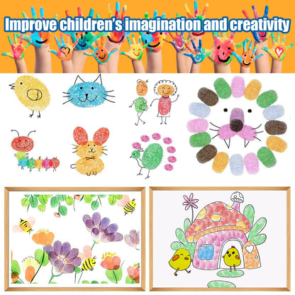 7"x8" Large Ink Pads for Kids - Handprint Footprint Size Rainbow Stamps Pad, Safe & Washable Ink Pad for Fingerprint Painting Card Making Stamp Crafting Paper Wood Fabric Scrapbook Kids Birthday Gifts