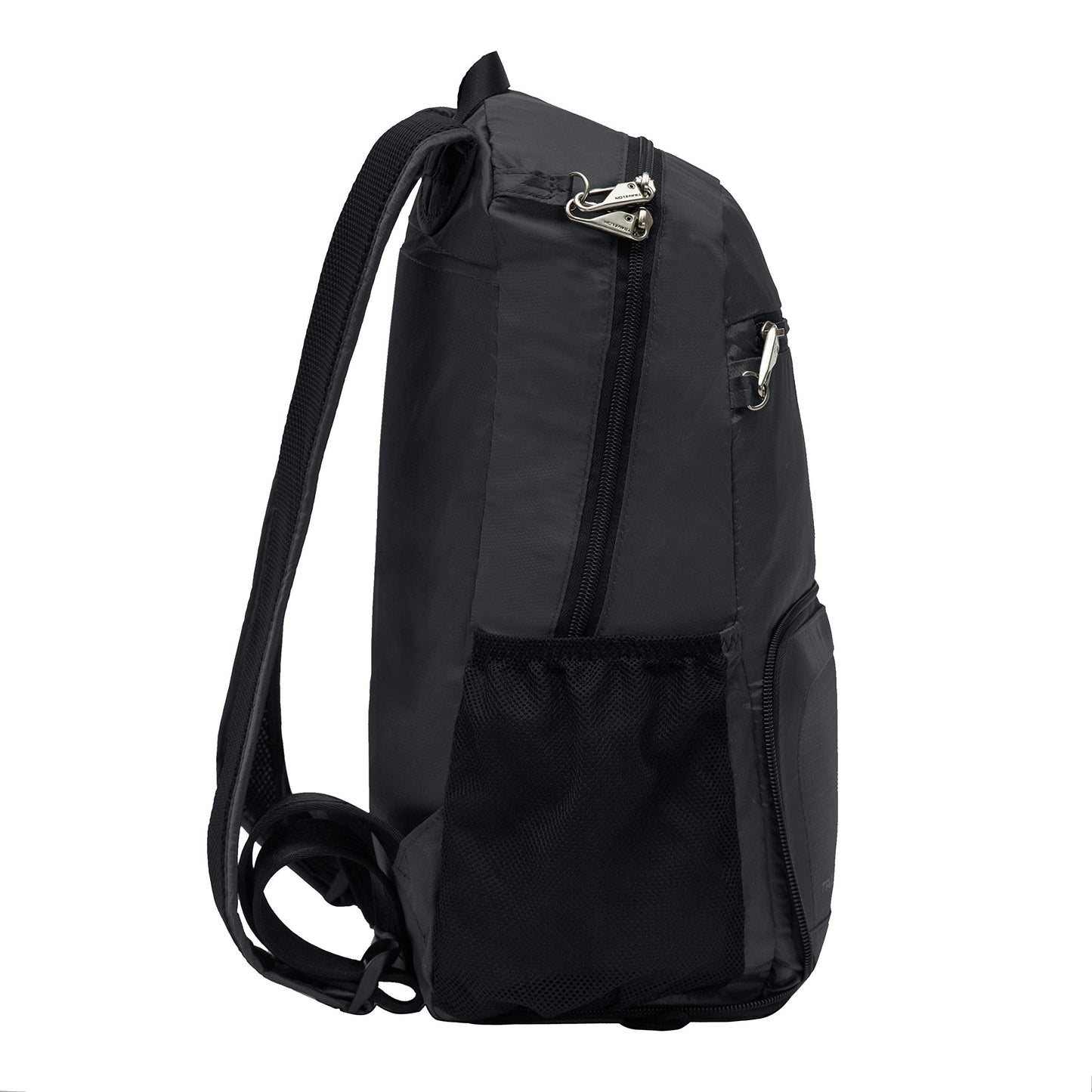 Travelon Anti-theft Packable Backpack Backpack, Black, Open 10.5 x 17 x 6 Packed 10.5 x 6 x 1, Anti-theft Packable Backpack