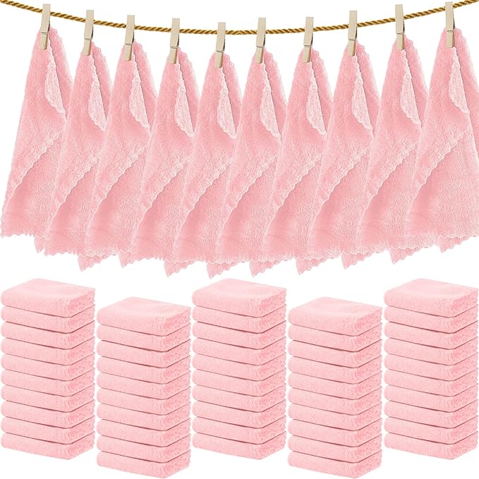 Newwiee 100 Count Washcloths Quick Drying Bathroom Wash Clothes 12 x 12 Inch