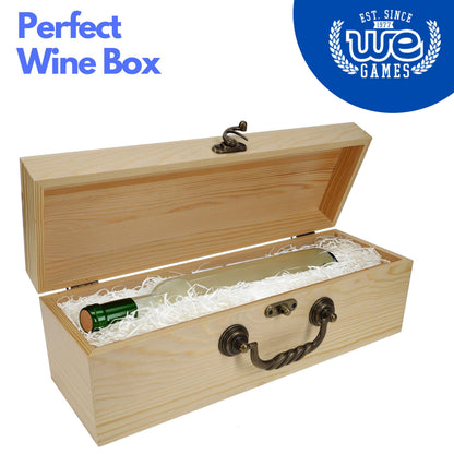 WE Games Large Wooden Box with Hinged Lid, Burnt Wood Finish Natural Stain, Keepsake Memory Box, Decorative Boxes for Living Room, Perfect for Gifts, Adults
