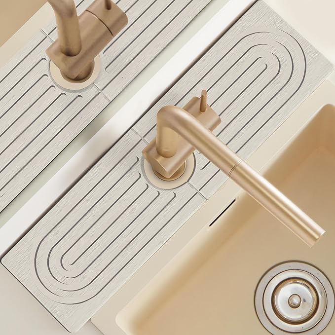 Detachable Faucet Handle Drip Catcher, Dish Drying Mat Soap Sponge Holder Tray