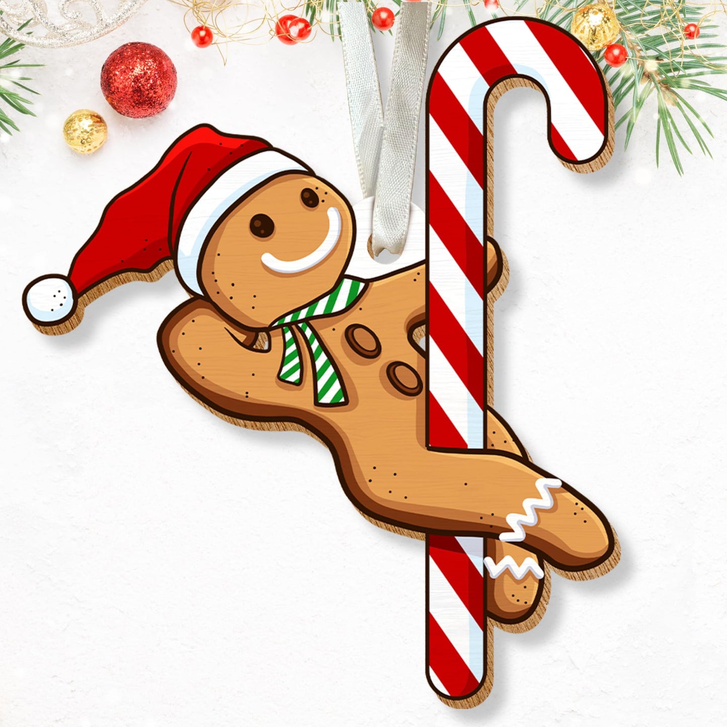 TUMSHANIP Funny Ornaments for Christmas Tree - Funny Ornaments - Gingerbread Christmas Ornament - Gingerbread Gifts for Lovers, Women, Men - Wood Ornament 2025