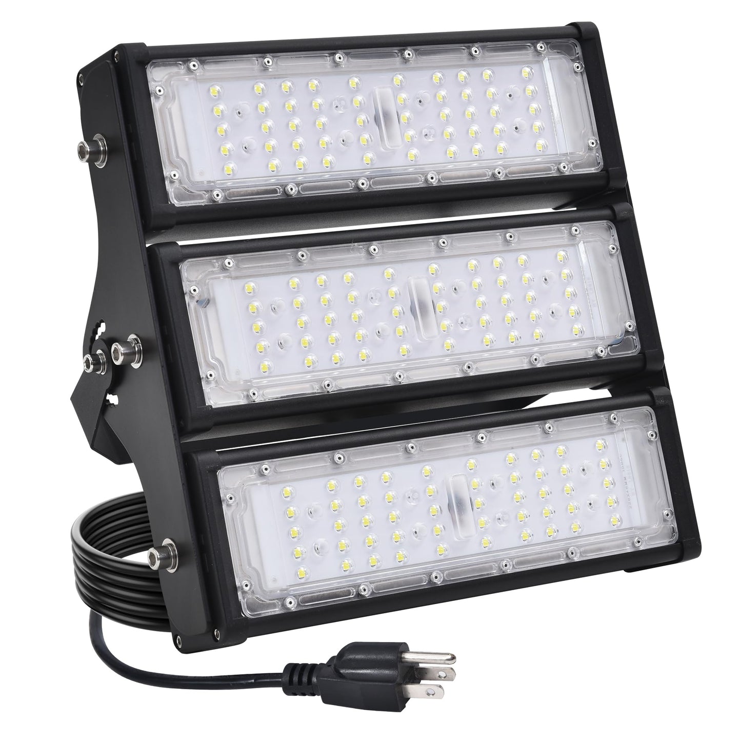WERISE 150W Flood Lights Outdoor, IP66 Waterproof 30000LM 200LM/W Super Bright LED Stadium Light with Plug, 6000K Daylight White 100-277V Security Floodlight Lighting for Yard Parking Lot