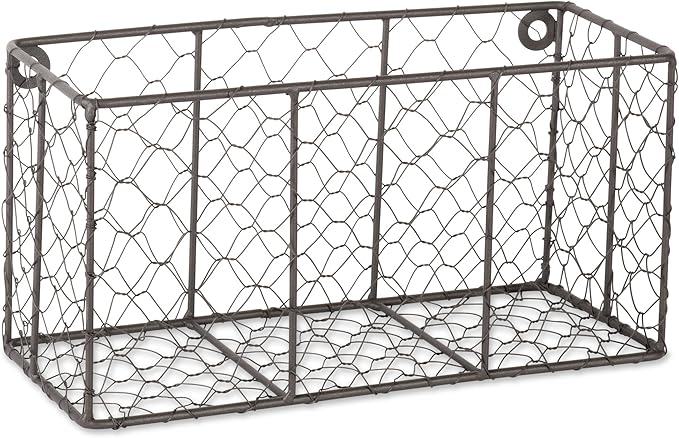 DII Chicken Wire Collection Farmhouse Vintage Wall Baskets, Small Basket