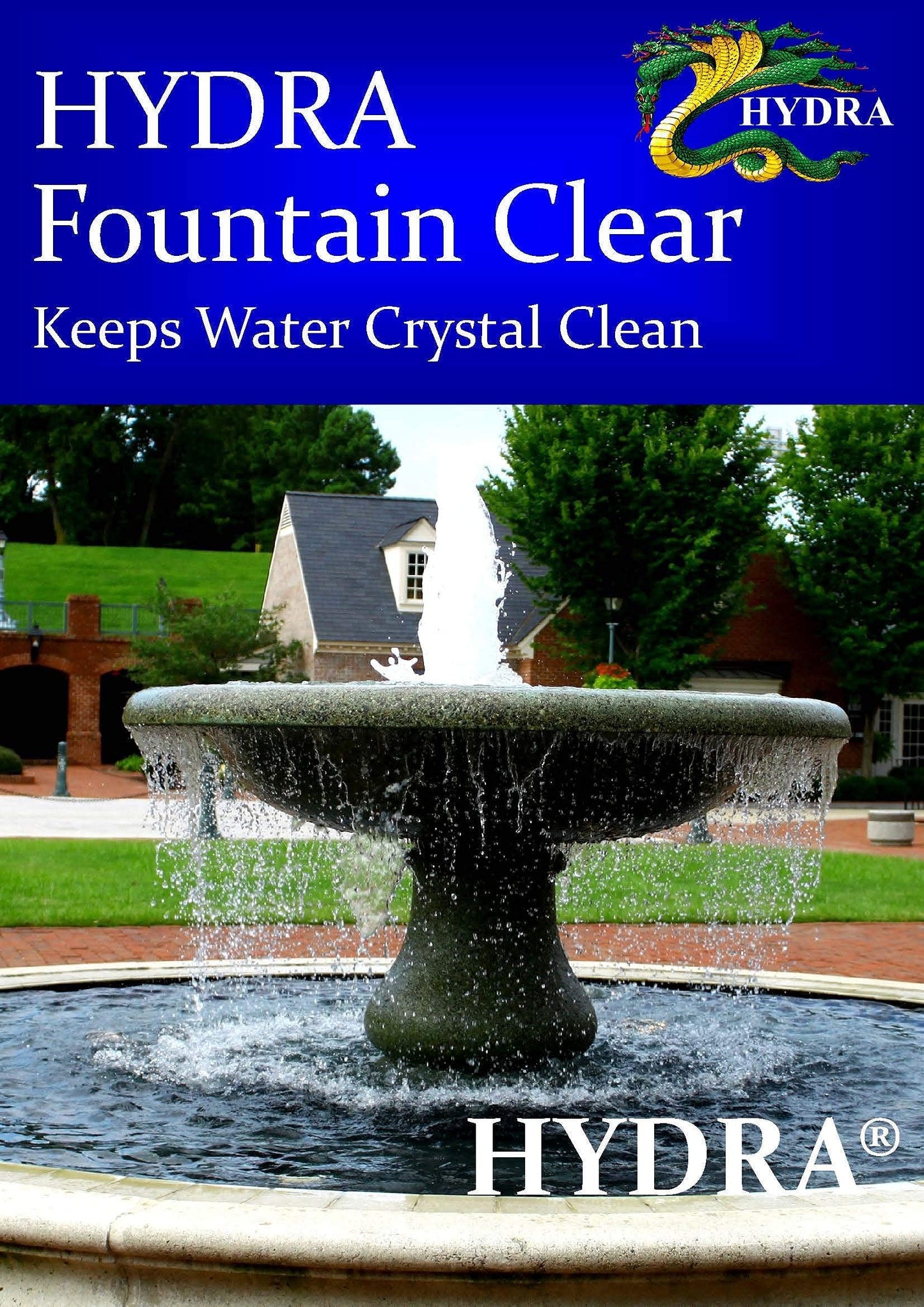 Hydra Fountain Clear Water Feature Cleaner | 60ml Treats 1,800L Highest Dilution Rates - Water Feature Treatment Keeps Water Crystal Clear from Algae, Cleans Water & Biofilm Build-up