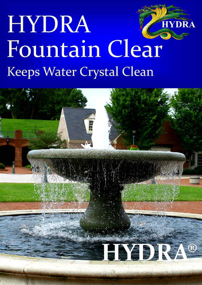 Hydra Fountain Clear Water Feature Cleaner | 60ml Treats 1,800L Highest Dilution Rates - Water Feature Treatment Keeps Water Crystal Clear from Algae, Cleans Water & Biofilm Build-up