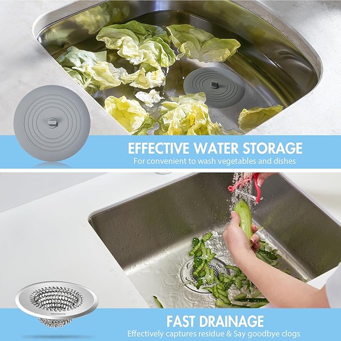 TRAPMATE Kitchen Sink Drain Strainer & Sink Stopper, Revolutionary Stainless