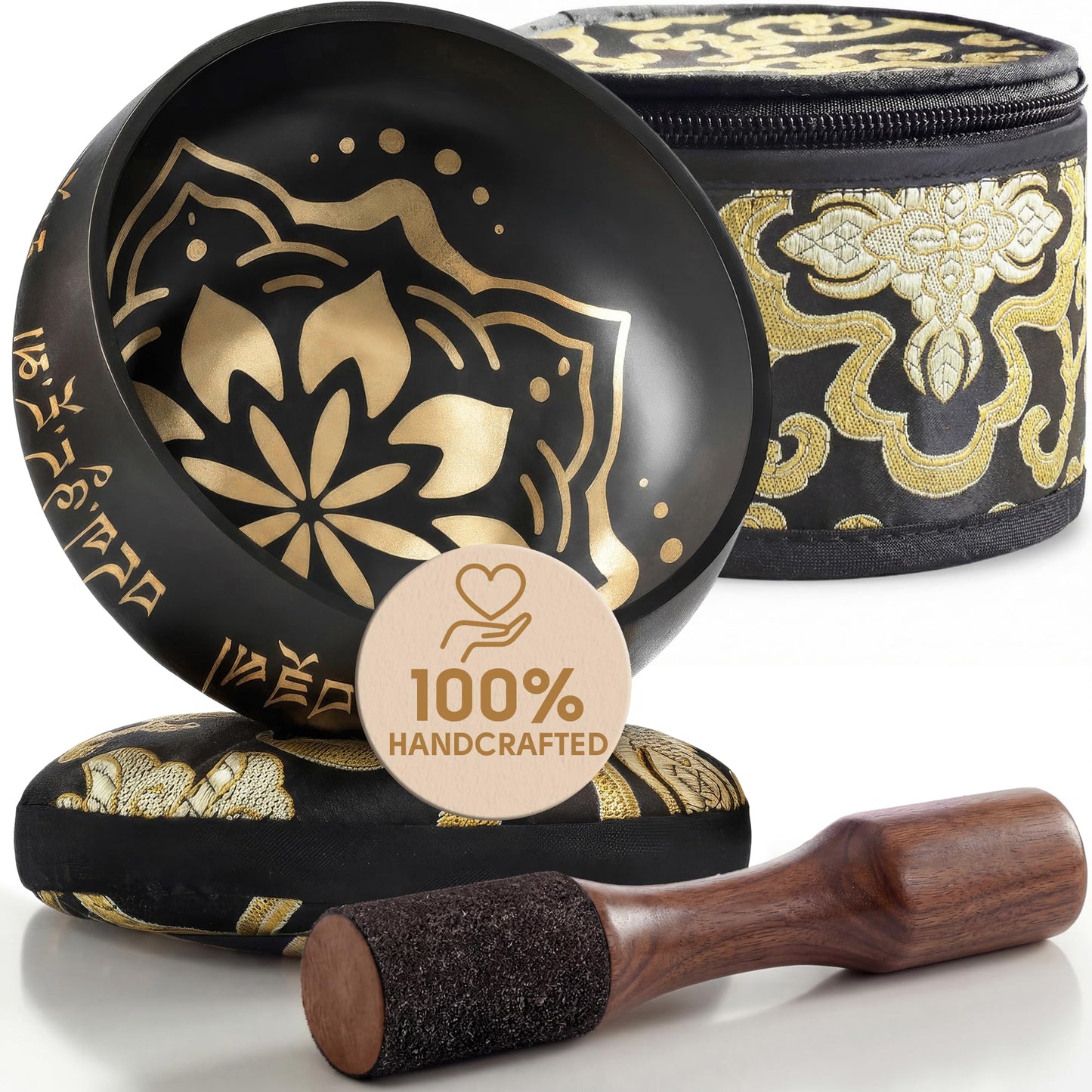 Silent Mind Tibetan Singing Bowl Set – Easy to Play & Beginner Friendly Meditation Bowl with Cushion, Mallet & Case | Stress Relief & Mindfulness | Gift-Ready