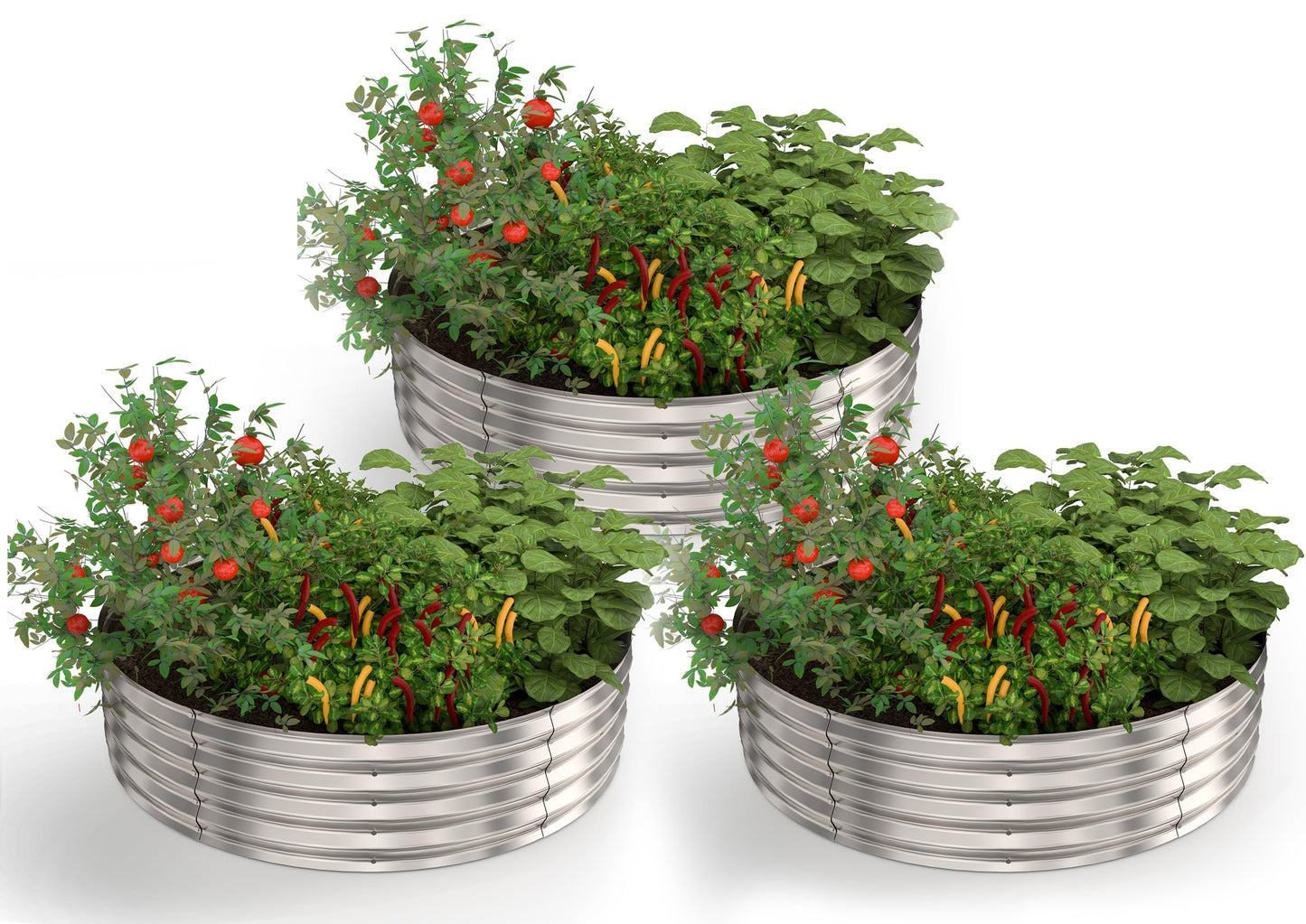 Utopia Home Galvanized Raised Garden Bed Kit 2x2x1 Ft, Planter Box Round Raised Garden Beds Outdoor, Easy Assembly Metal Raised Bed for Gardening Vegetables, Fruits, Flowers, Pack of 1, Silver