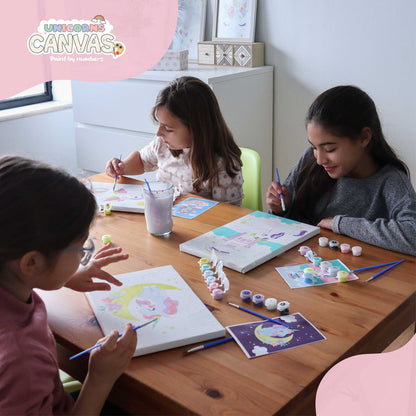 BONNYCO Paint by Numbers for Children Unicorns, Pack 3 Canvases Unicorn Gifts for Girls, Craft Kits Kids, Paint by Numbers Kits | Boys and Girls Toys, Painting Children Set | Creative Kids Gifts