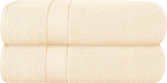 GLAMBURG 700 GSM Premium Cotton 2-Pack Oversized Extra Large Bath Sheet Set