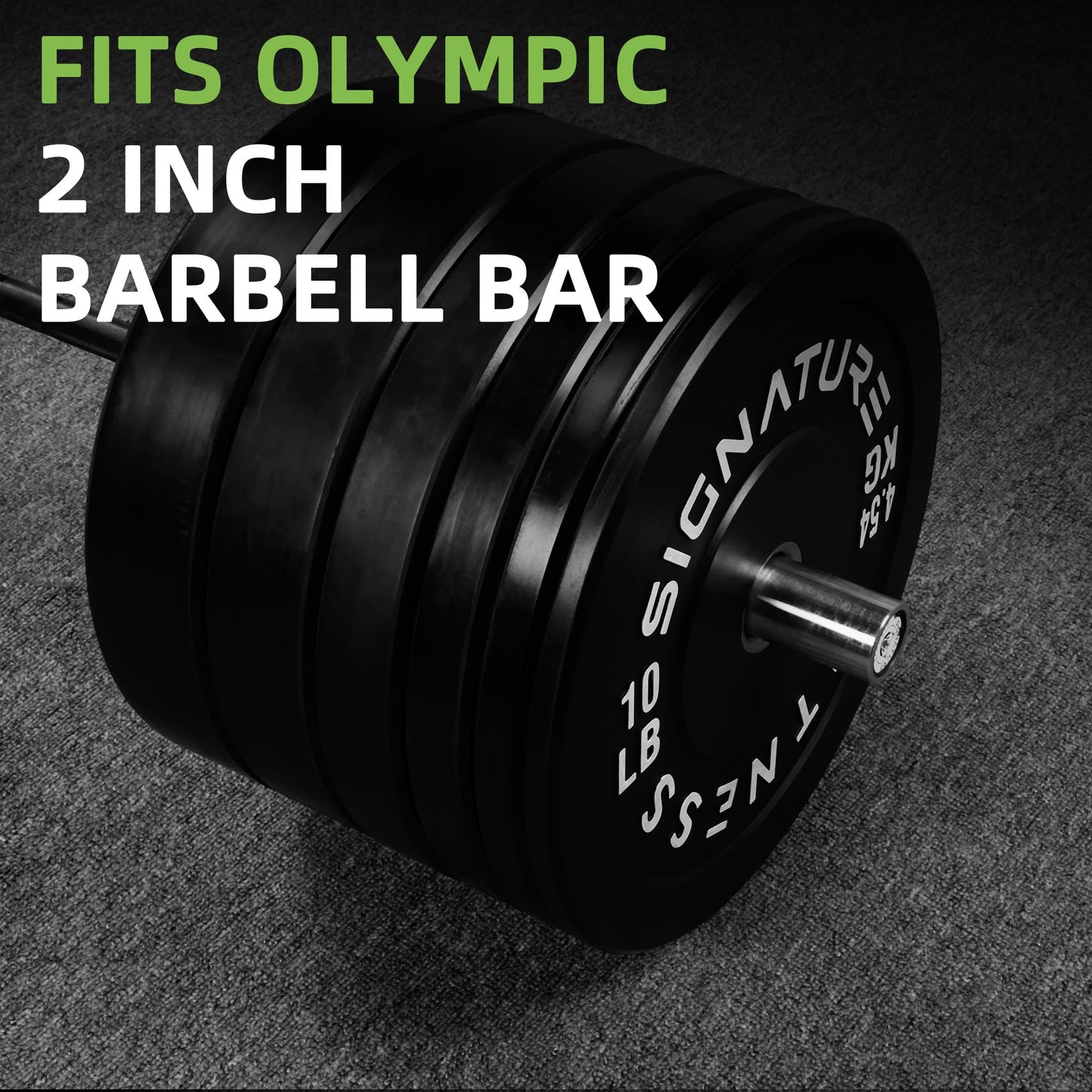 Fitvids 2-Inch Olympic Bumper Weight Plates Including 370 LB Weight Plates & 7FT Olympic Barbell Bar, Black