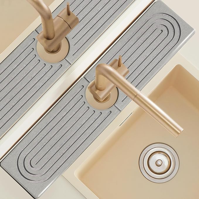Diatomite Sink Protector for Kitchen, 23.6" Durable Faucet Mat Splash Guard
