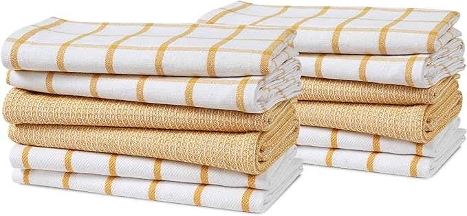 LANE LINEN Kitchen Towels Set of 12-100% Cotton, Quick-Drying 18” x 28”