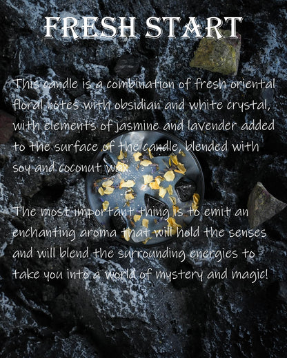 Crystal Candles, Healing Magic Candles, Mind-Body Meditation, Gifts to Encourage Women, New Job Gifts.(Fresh Start)