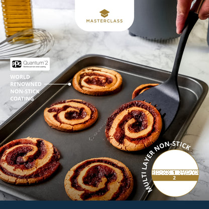 MasterClass Baking Tray, Non-Stick Oven Tray for Baking and Roasting 35x25x2cm, Sleeved, Grey