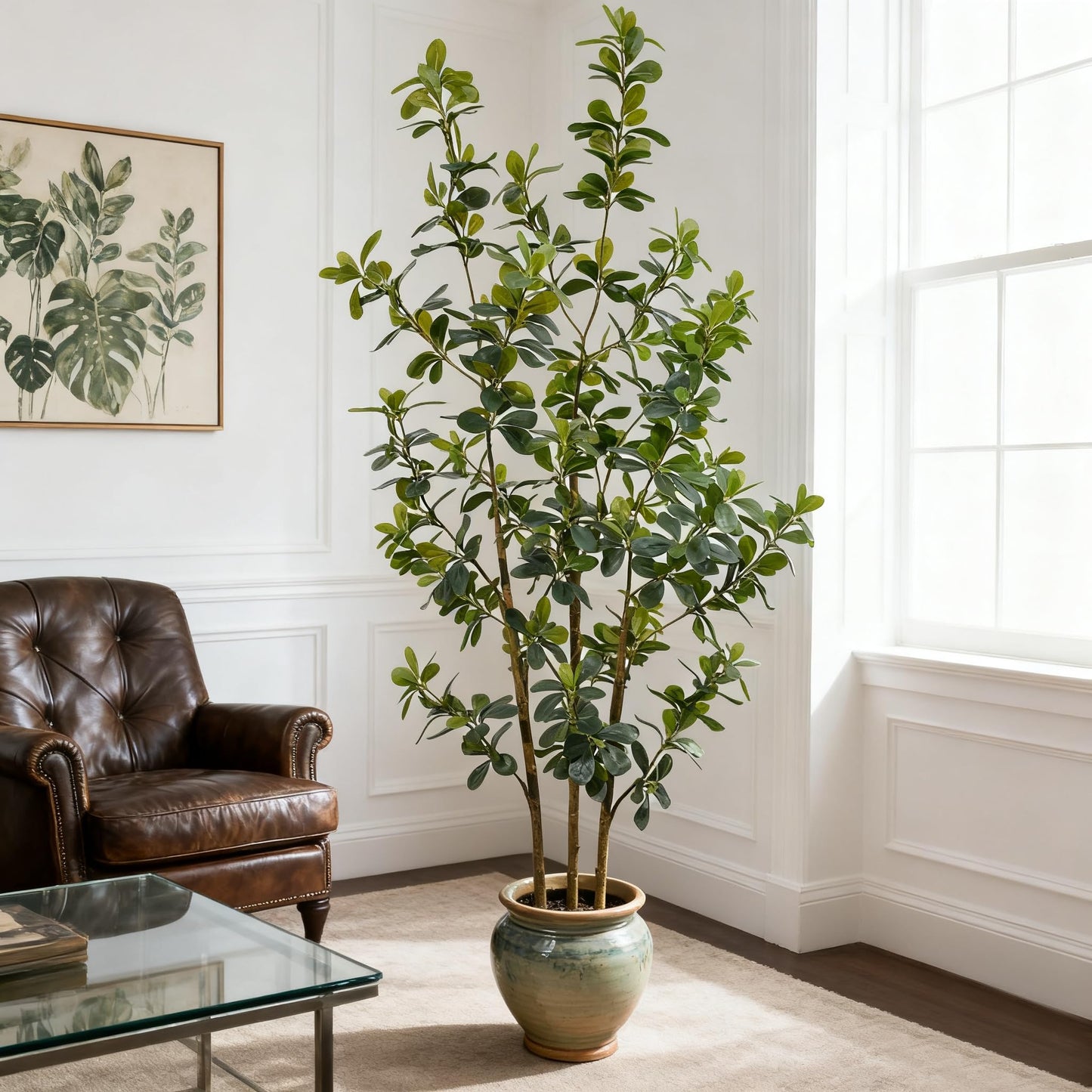 ZSENENT Fake Trees Premium 3 Main Trunks 5 ft Faux Black Olive Tree, Realistic Olive Trees Artificial Indoor, Low-Maintenance, Ideal Artificial Tree for Home Office Décor (Green, 5 FT)