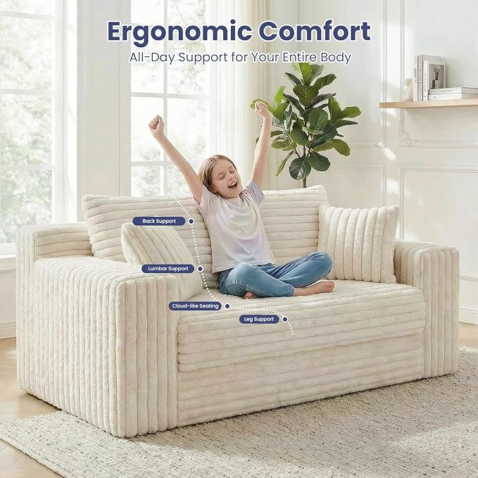 3-in-1 Convertible Sofa Bed: Boneless Loveseat Sleeper & Folding Couch Bed