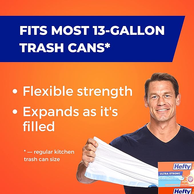 Hefty Ultra Strong Tall Kitchen Trash Bags, Citrus Twist Scent, 13 Gallon
